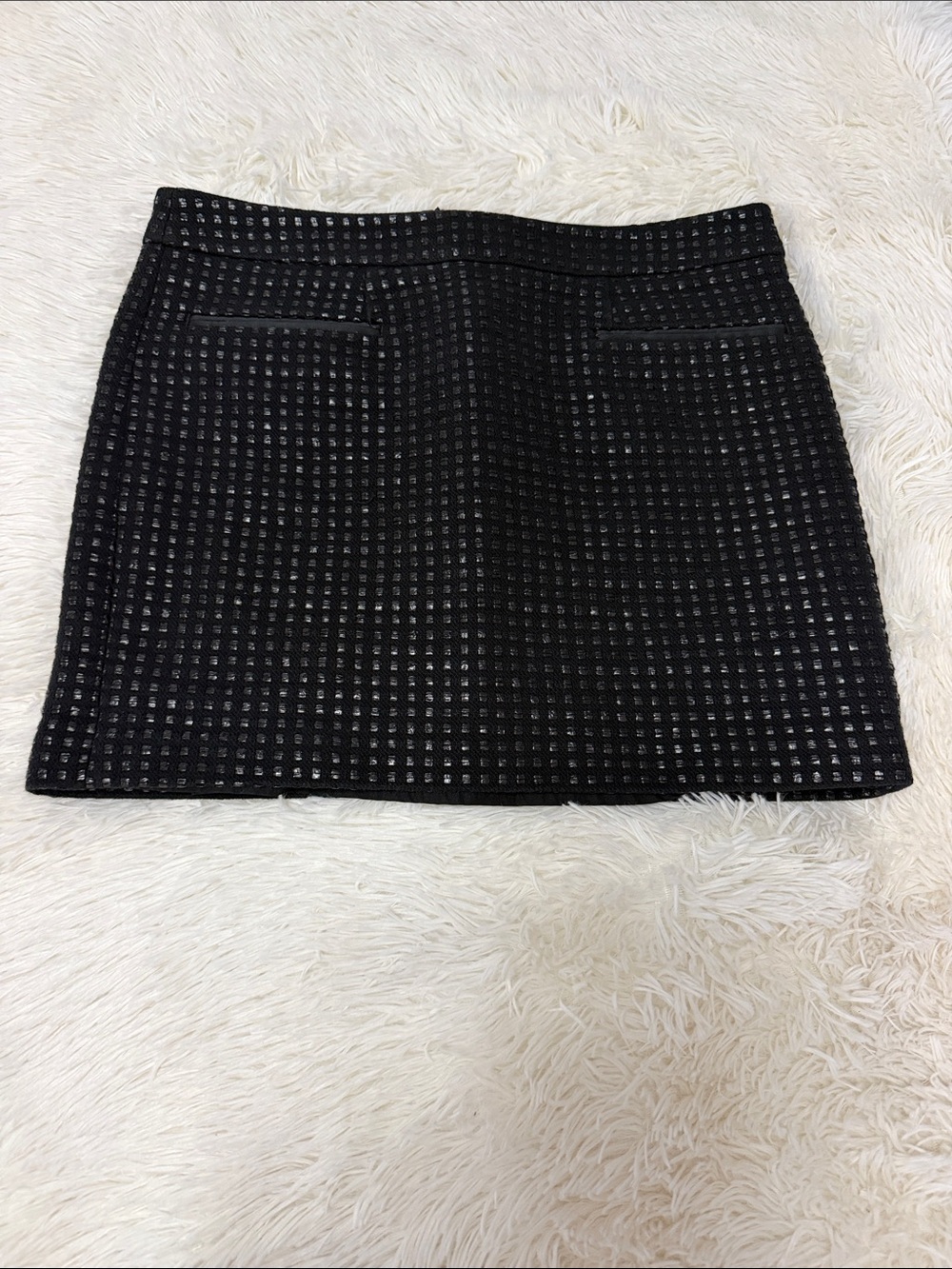 GAP Black Textured Mini Skirt with Subtle Sheen